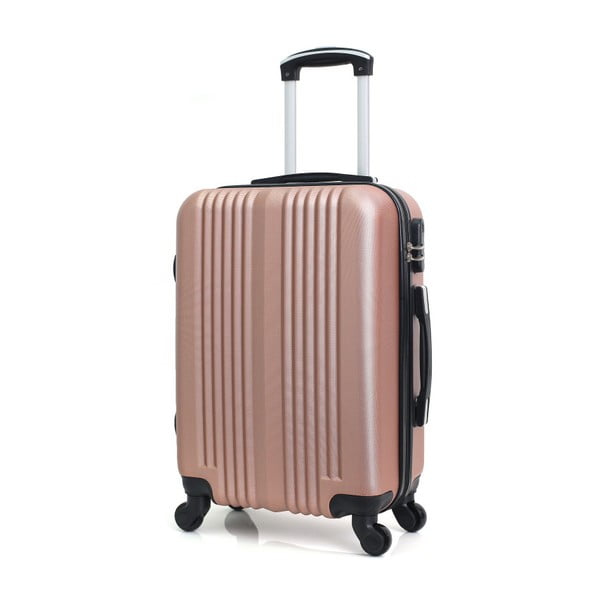 Cestovní kufr v barvě růžového zlata na kolečkách Hero Lipari, 37 l-image-4