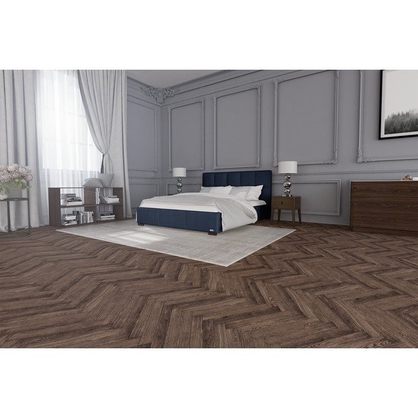 Tmavě modrá dvoulůžková postel Guy Laroche Home Allure, 160 x 200 cm-image-3