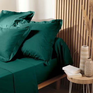 Zelené napínací prostěradlo z Bio bavlny 90x190 cm Biolina – douceur d'intérieur