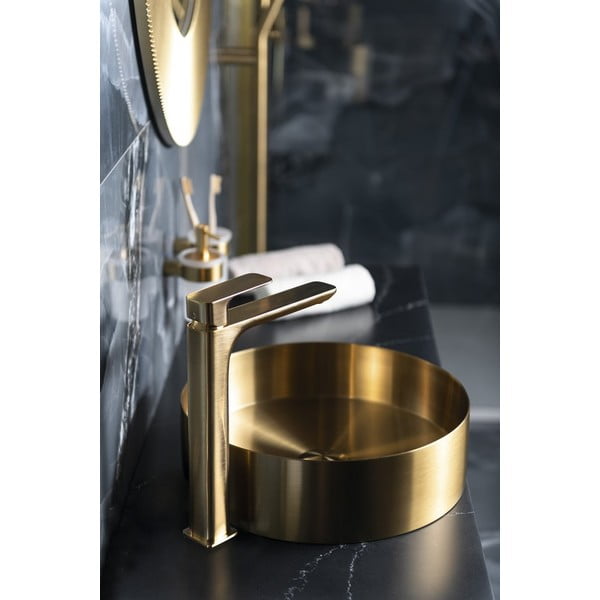 Stojánková umyvadlová baterie ve zlaté barvě Spy – Sapho-image-1