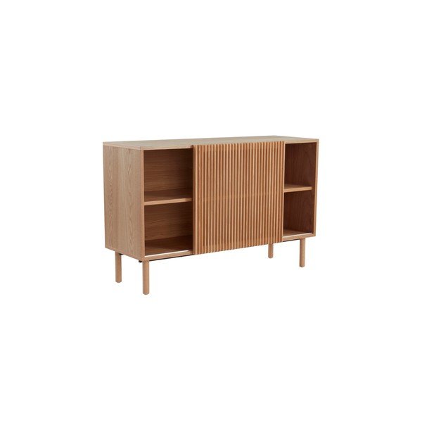 Skříňka v dekoru jasanu s posuvnými dveřmi v přírodní barvě 124x80x45 cm Sion – Jotex-image-2