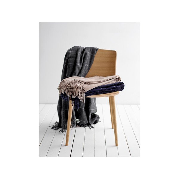 Béžový pléd s vysokým podílem vlny Södahl Ella, 130 x 170 cm-image-1