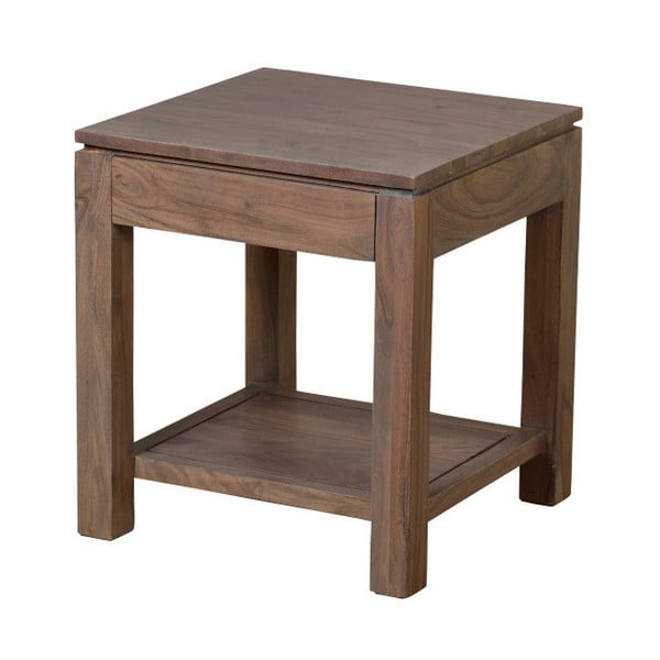 Konferenční stolek  z masivního šedě mořeného akáciového dřeva se zásuvkou Zara
