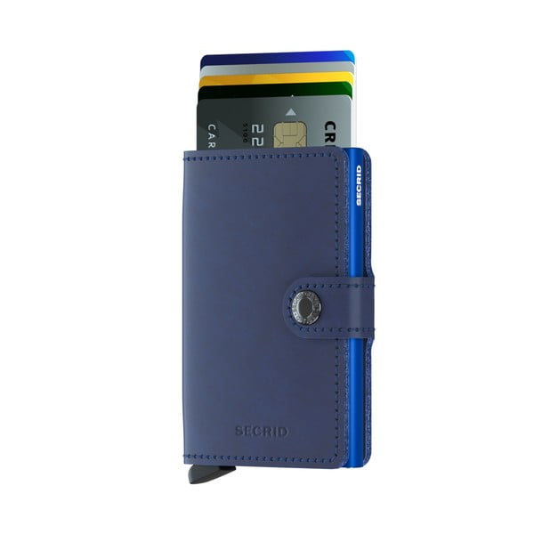 Modrá kožená peněženka s pouzdrem na karty Secrid Classic