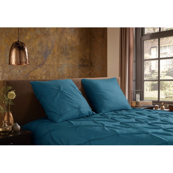 Prodloužené povlečení na jednolůžko z mikrovlákna v petrolejové barvě 140x220 cm Pure Elegance – Good Morning-image-1