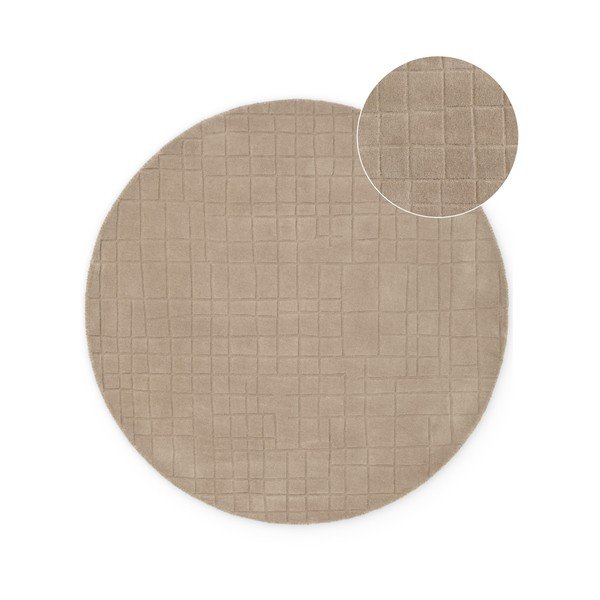 Hnědý vlněný kulatý koberec ø 200 cm Kenso – Villeroy&Boch