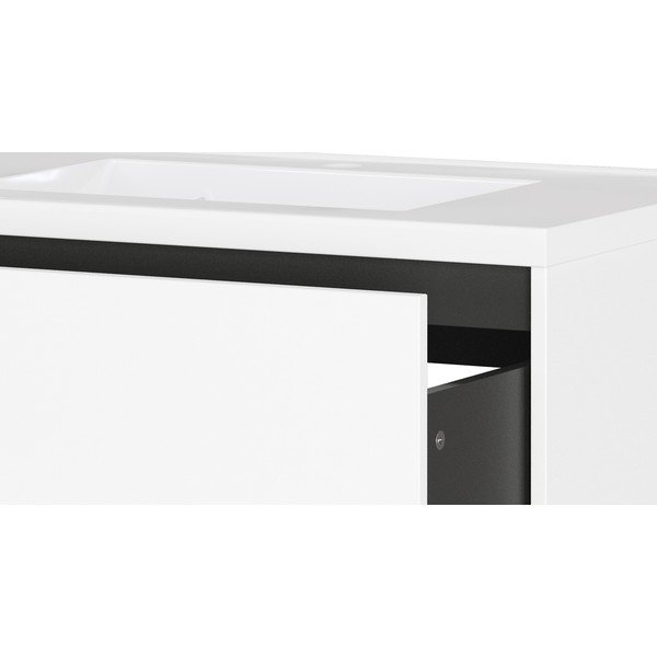 Bílá matná závěsná skříňka pod umyvadlo 81x61 cm Bodera – Germania-image-4