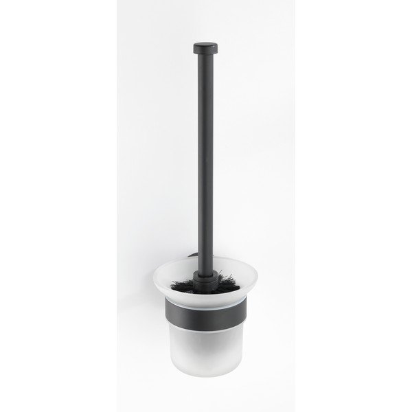 Matně černá nástěnná skleněná WC štětka Bosio – Wenko-image-1
