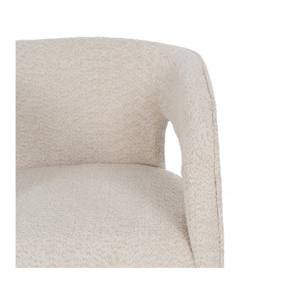 Béžové křeslo z textilie bouclé – Ixia-image-4