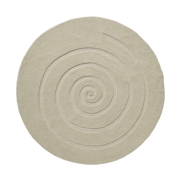 Krémově bílý vlněný koberec Think Rugs Spiral, ⌀ 180 cm
