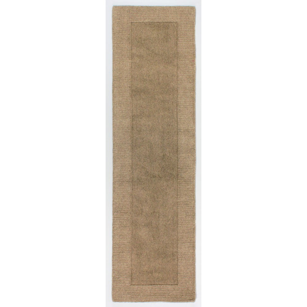 Hnědý vlněný běhoun Flair Rugs Siena, 60 x 230 cm