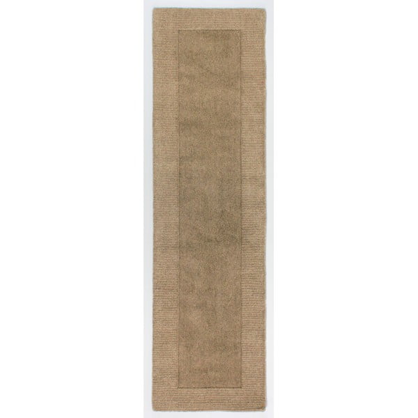 Hnědý vlněný běhoun Flair Rugs Siena, 60 x 230 cm