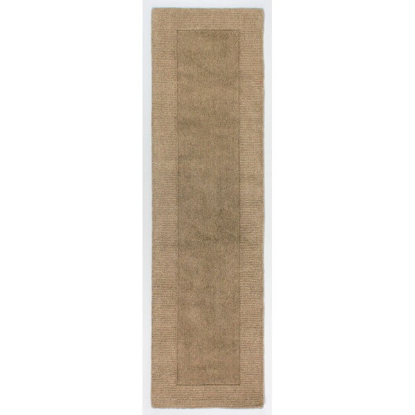 Hnědý vlněný běhoun Flair Rugs Siena, 60 x 230 cm