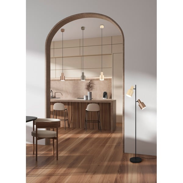 Žluté závěsné svítidlo s kovovým stínidlem ø 12 cm Agudo – Trio-image-1