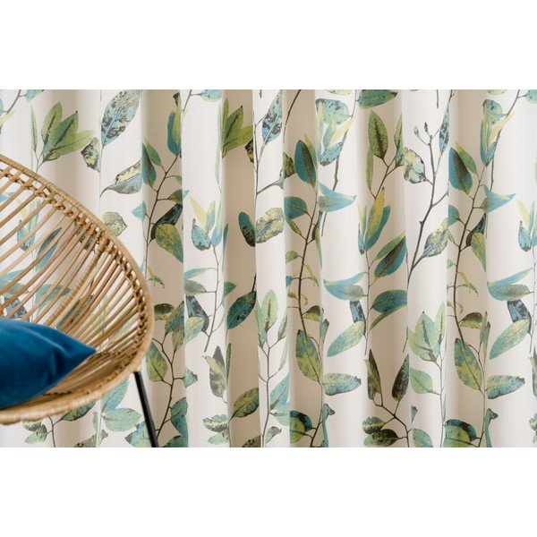 Zelený/krémový závěs na háčky 210x260 cm Maui – Mendola Fabrics-image-1