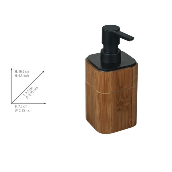 Hnědý bambusový dávkovač mýdla 200 ml Serro – Wenko-image-3