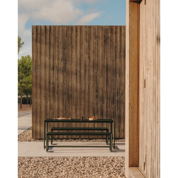 Tmavě zelený kovový zahradní jídelní set pro 4 Sotil – Kave Home-image-1