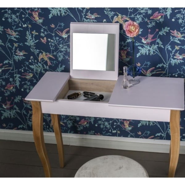 Bílý toaletní stolek se zrcadlem Ragaba Dressing Table, délka 85 cm-image-1