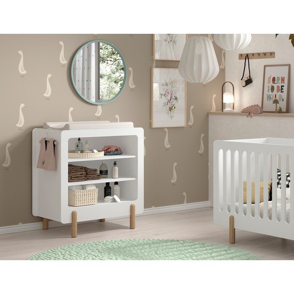 Bílá dětská komoda s přebalovacím pultem 88x95x57 cm Smile – Vipack-image-1