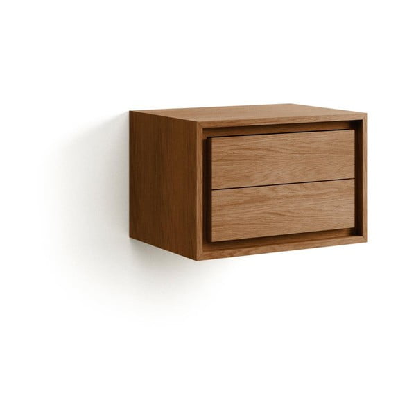 Hnědá závěsná skříňka pod umyvadlo z teakového dřeva 60x40 cm Kenta – Kave Home-image-4