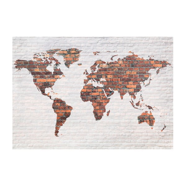 Velkoformátová tapeta Bimago Brick World Map Wall, 400 x 280 cm