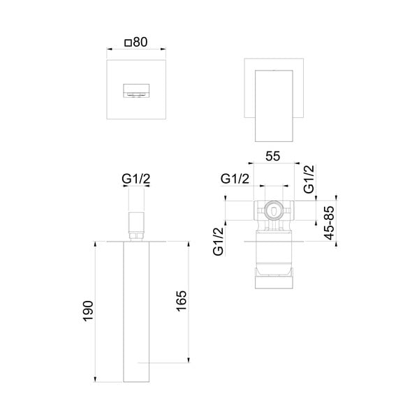 Podomítková umyvadlová baterie v leskle stříbrné barvě (1 výstup) Latus – Sapho-image-4