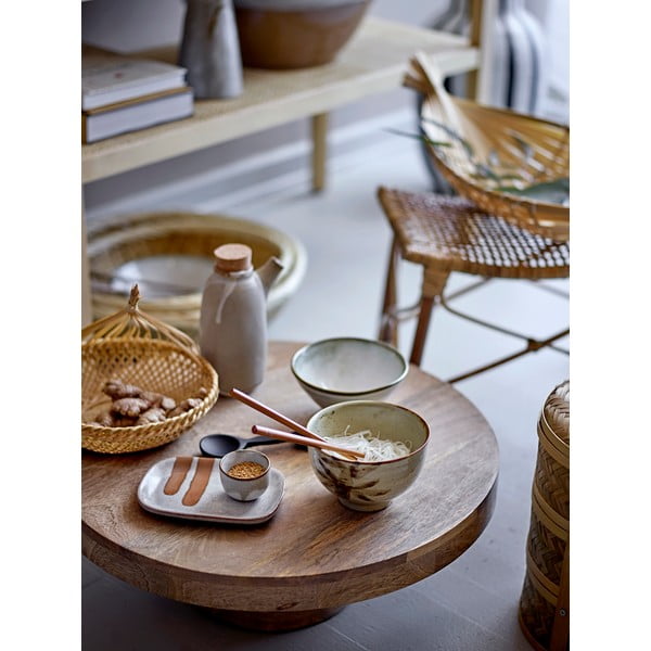 Béžovo-bílá kameninová láhev se zátkou Bloomingville Masami, 600 ml-image-1