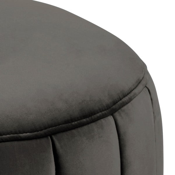 Hnědošedý sametový puf Actona Doria, ⌀ 60 cm-image-2