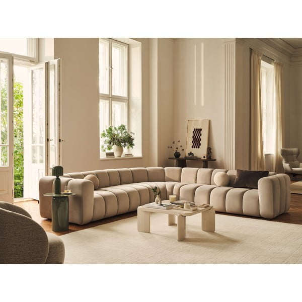 Zelená sametová modulární rohová pohovka Lupine – Micadoni -image-1