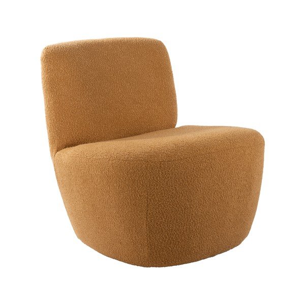 Žluté křeslo z textilie bouclé Ada – Leitmotiv