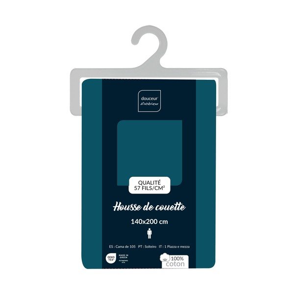 Bavlněný povlak na peřinu na jednolůžko v petrolejové barvě 140x200 cm Lina – douceur d'intérieur-image-2