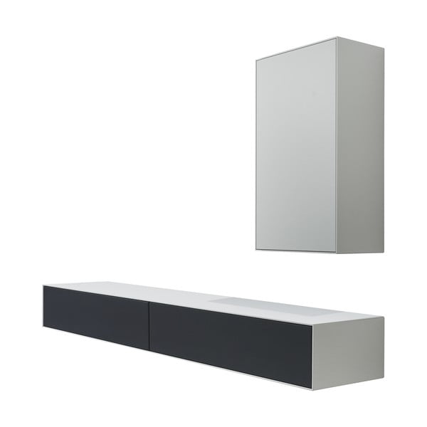 Bílá sestava TV stolku a skříňky Edge by Hammel-image-3