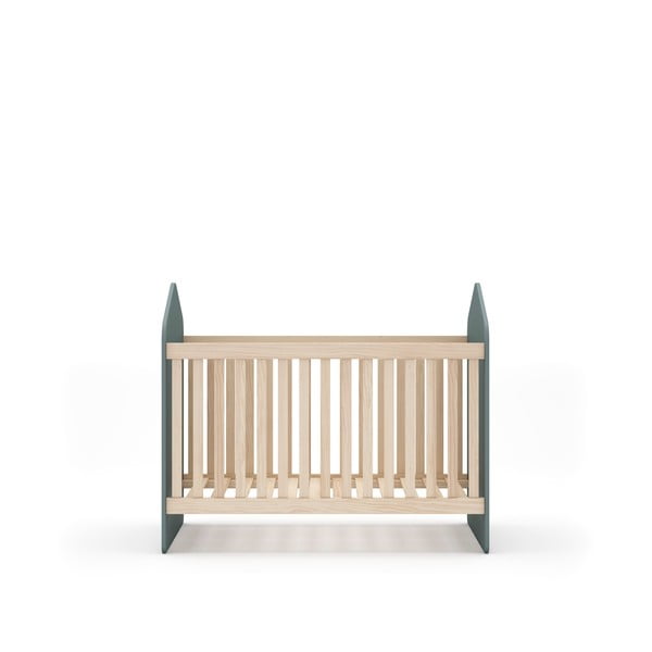 Postýlka v dekoru borovice 60x120 cm v přírodní barvě/šedozelená Estefania – Marckeric-image-2