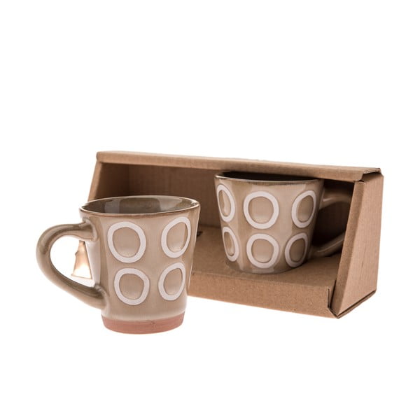 Světle hnědé keramické hrnky na espresso v sadě 2 ks 100 ml – Dakls