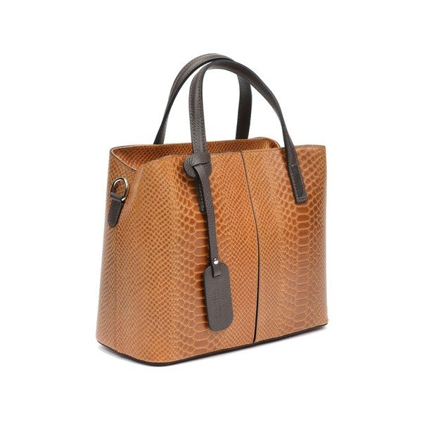 Koňakově hnědá kožená kabelka Roberta M Muriella-image-4