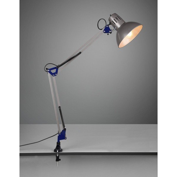 Stolní lampa s ohybatelnou konstrukcí/s klipem ve stříbrné barvě (výška 73,5 cm) Tajo – Trio-image-1
