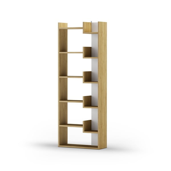 Knihovna v dekoru dubu v bílo-přírodní barvě 60,5x162 cm Klapo – Marckeric-image-4