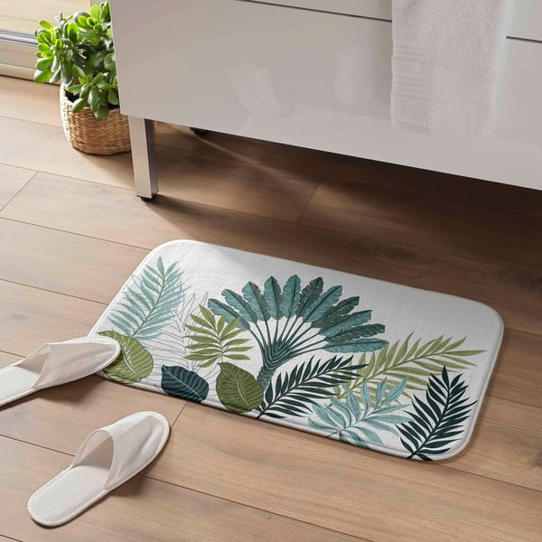 Bílá/zelená koupelnová předložka 45x75 cm Panazio – douceur d'intérieur-image-1