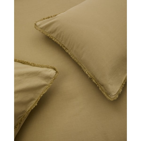 Žluté/zelené povlečení na dvoulůžko/prodloužené z bavlněného perkálu 260x240 cm Sifinia – Kave Home-image-2