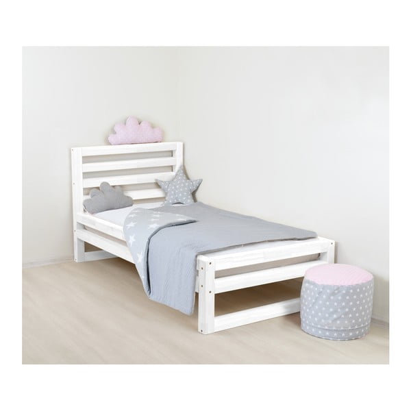 Dětská bílá dřevěná jednolůžková postel Benlemi DeLuxe, 160 x 80 cm