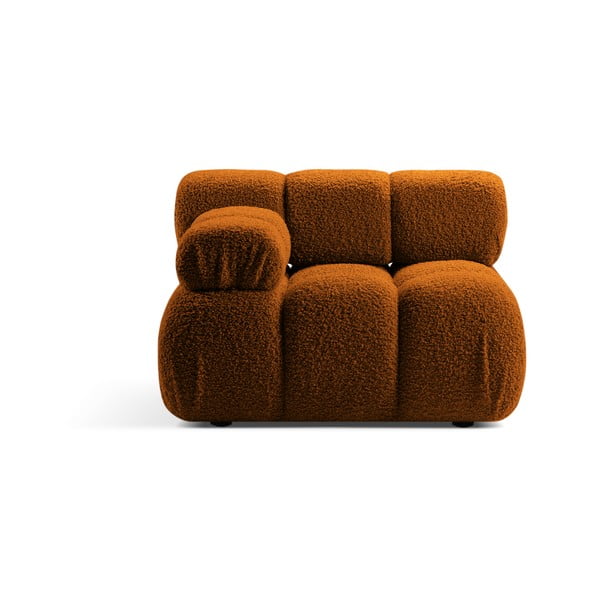 Oranžový modul pohovky z textilie bouclé (levý roh) Bellis – Micadoni Home
