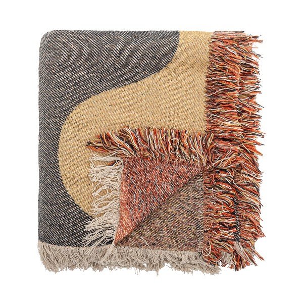 Hnědá deka z recyklované bavlny 130x160 cm Arni – Bloomingville-image-3