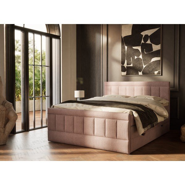 Fialová boxspring postel s úložným prostorem 180x200 cm Caya – Maison de Rêve-image-1