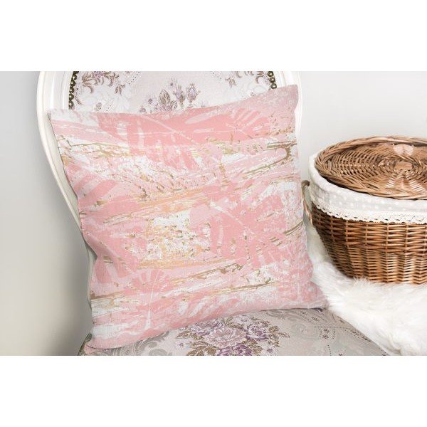 Povlak na polštář Minimalist Cushion Covers Pink Leafes Brush, 45 x 45 cm-image-1