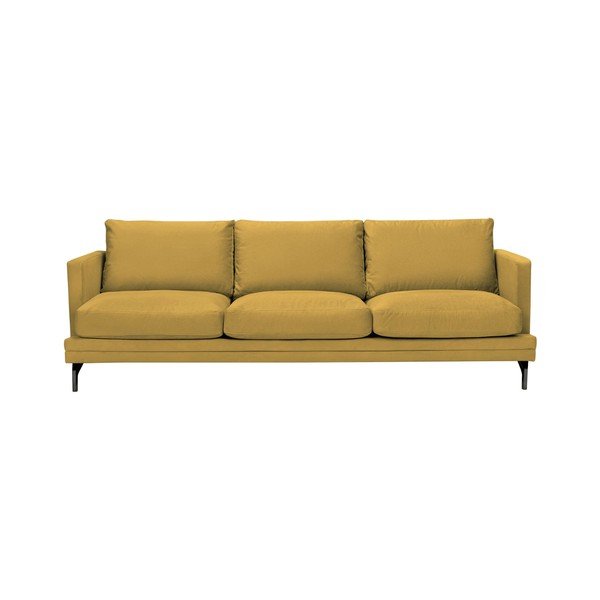 Žlutá pohovka s podnožím v černé barvě Windsor & Co Sofas Jupiter