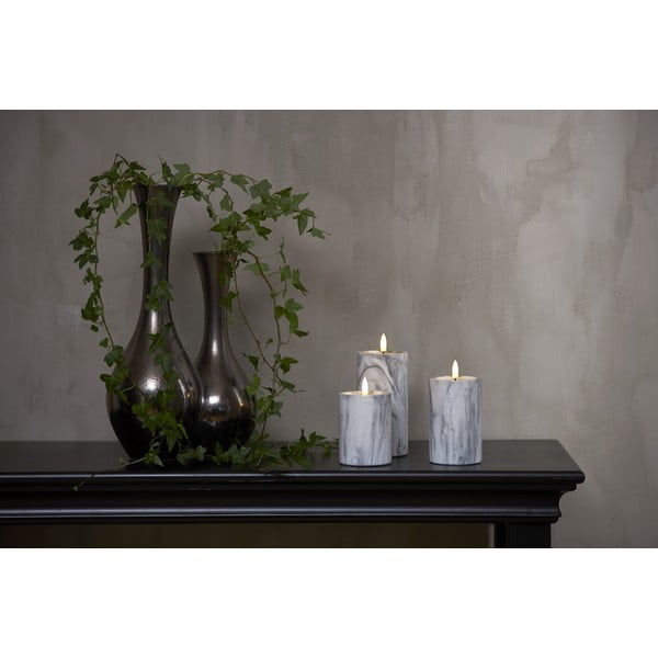 Šedo-bílá betonová LED svíčka Star Trading Flamme Marble, výška 15 cm-image-2