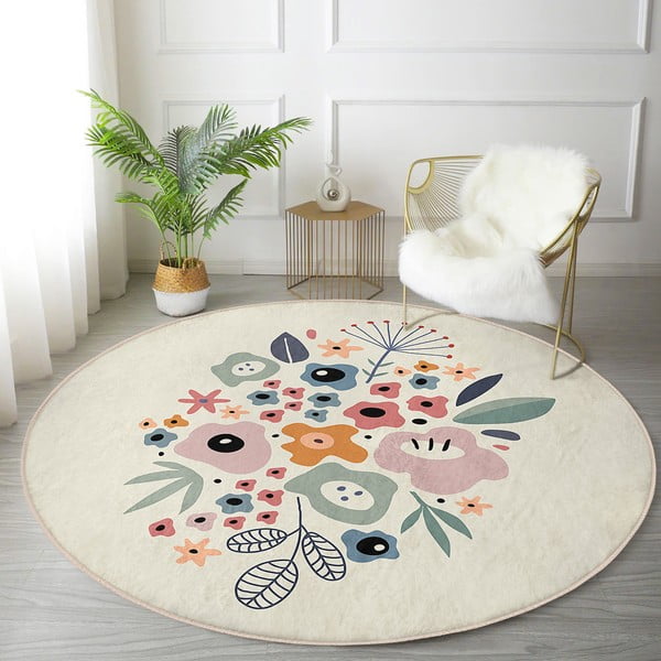 Pratelný kulatý koberec vhodný pro robotické vysavače ø 120 cm Comfort – Mila Home-image-4