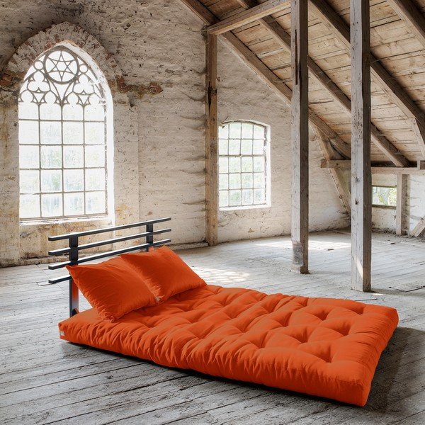Rozkládací pohovka Karup Shin Sano Black/Orange-image-1