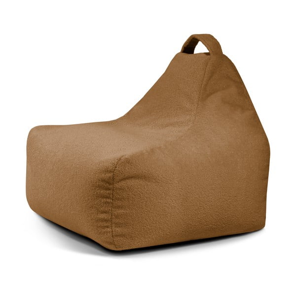 Hnědý dětský sedací vak z textilie bouclé Game Amuse – SLOWDOWN