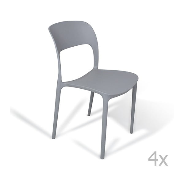 Sada 4 šedých židlí Global Trade Valentina